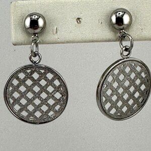 Silver Weave Stud  Pierced Earrings
